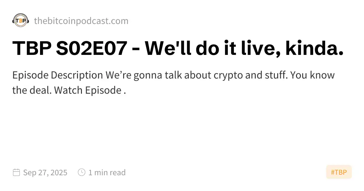 TBP S02E07 – We'll do it live, kinda. TBP S02E07 – We'll do it live, kinda.